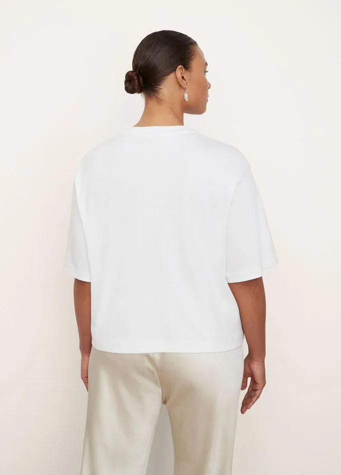 Vince Extended Sizes Women Wide Sleeve Crop TShirt Optic White