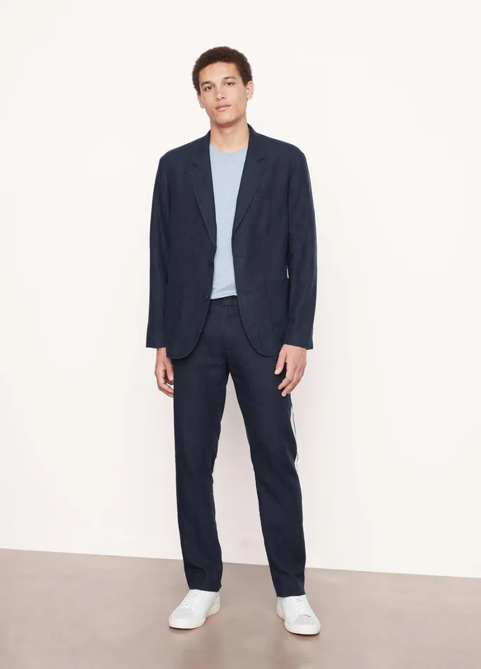 Vince Jackets and Outerwear Men Relaxed Hemp Blazer Coastal Blue