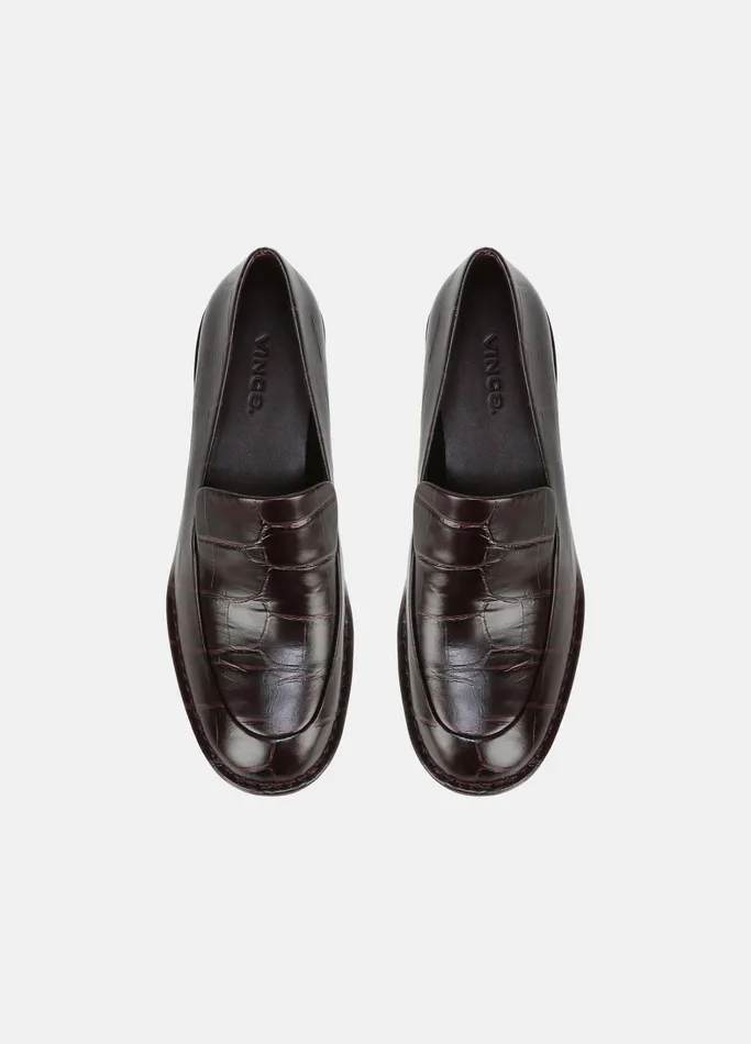 Vince Loafers and Mules Women Millie Leather Heeled Loafer Plum Wine