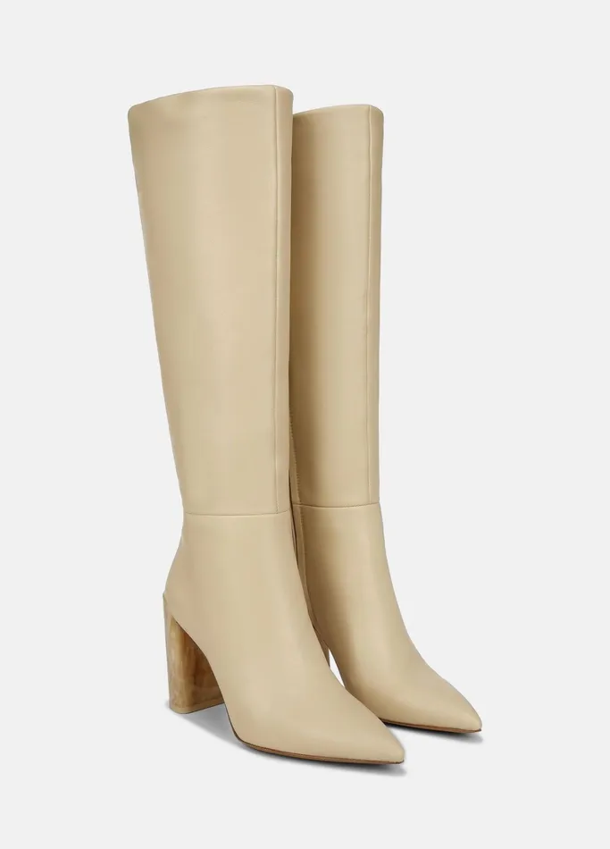 Vince Loafers and Mules Women Pilar Leather Knee Boot Macadamia Beige