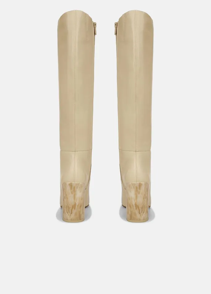 Vince Loafers and Mules Women Pilar Leather Knee Boot Macadamia Beige