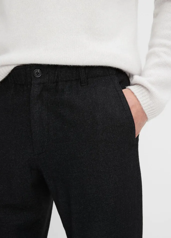 Vince Pants and Shorts Men Virgin WoolBlend Flannel Trouser Heather Black