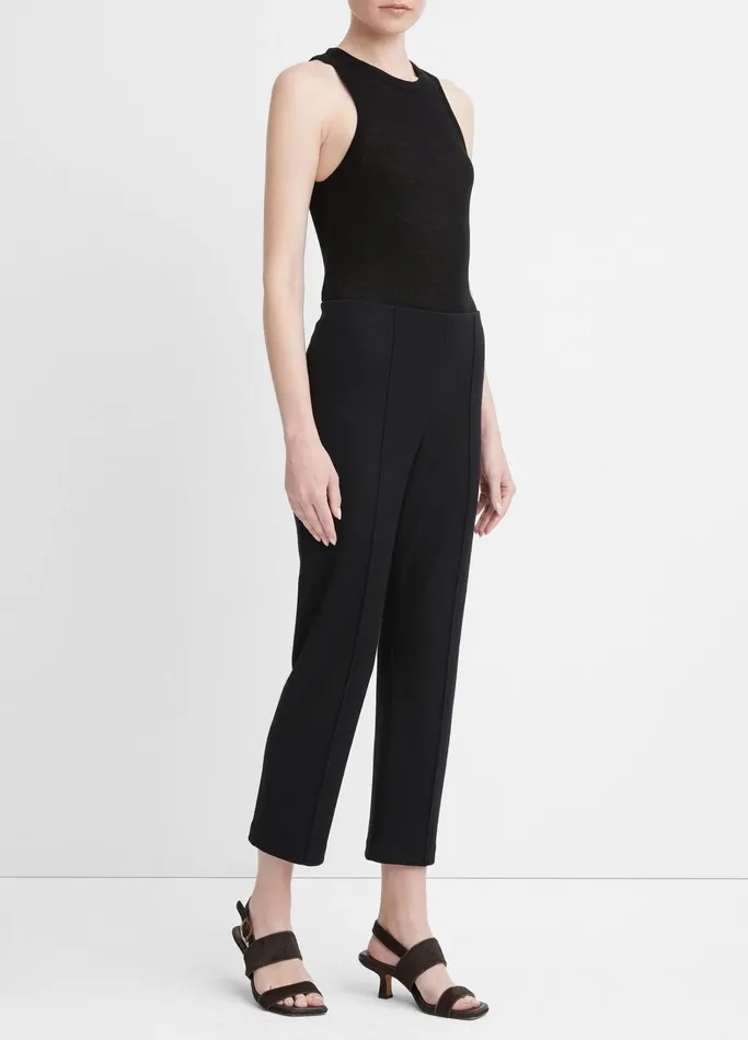 Vince Pants and Shorts Women Cozy WoolBlend MidRise StitchFront Pant Black