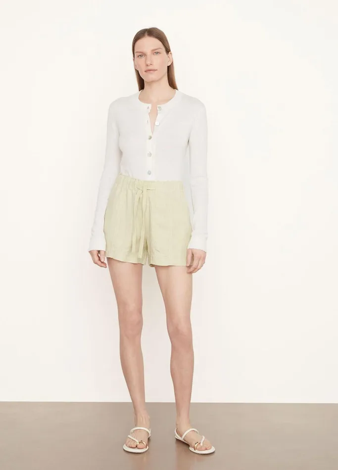 Vince Pants and Shorts Women TieFront PullOn Short Pale Sweet Grass