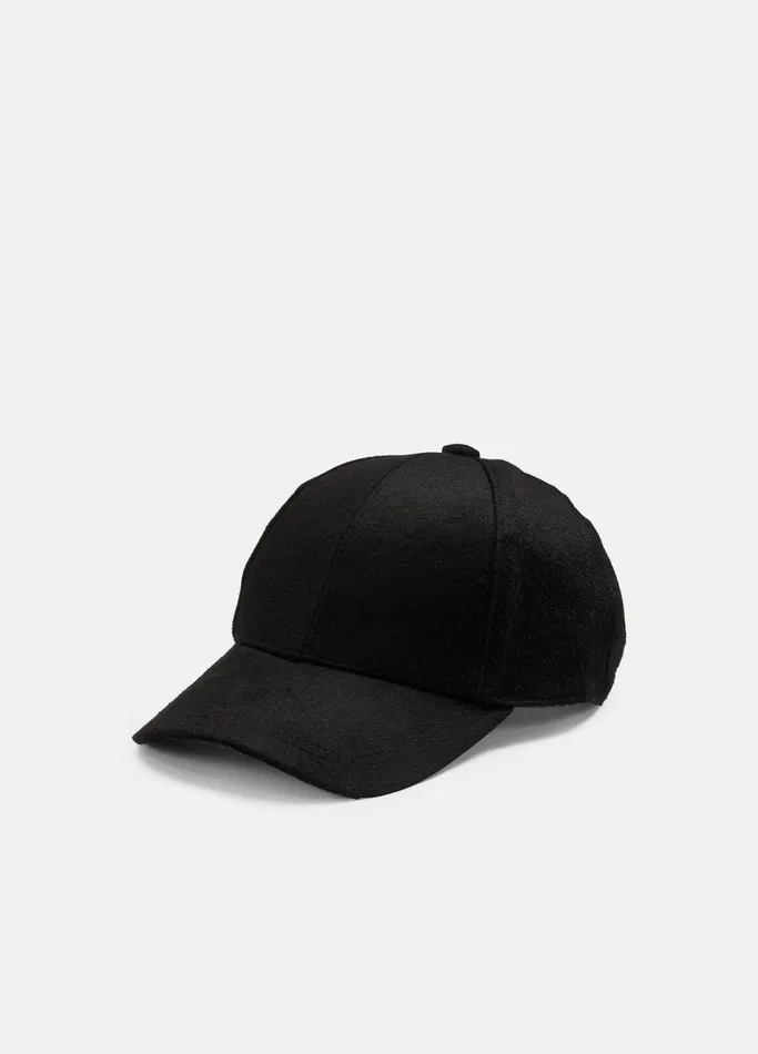 Vince Scarves Hats and Gloves Men Cashmere Baseball Cap Black