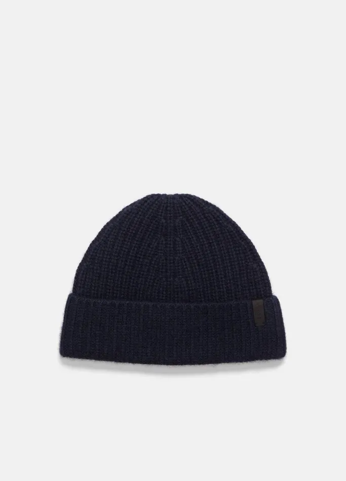 Vince Scarves Hats and Gloves Men WoolCashmere ShakerStitch Hat Coastal Blue