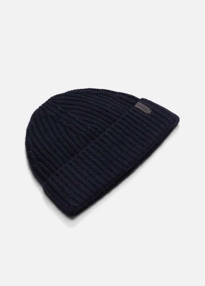 Vince Scarves Hats and Gloves Men WoolCashmere ShakerStitch Hat Coastal Blue