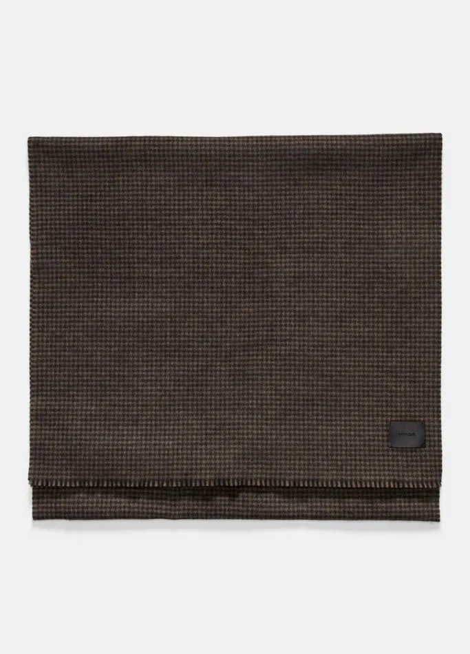 Vince Scarves Hats and Gloves Women Houndstooth Wool And Cashmere DoubleFace Scarf Blackcamel