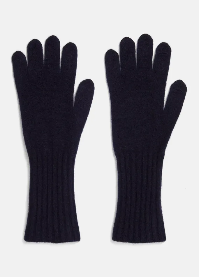 Vince Scarves Hats and Gloves Women Plush Cashmere Knit Glove Coastal Blue