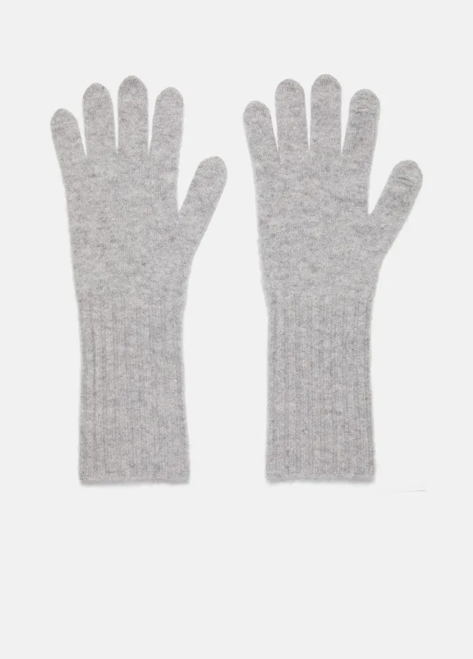 Vince Scarves Hats and Gloves Women Plush Cashmere Knit Glove Grey