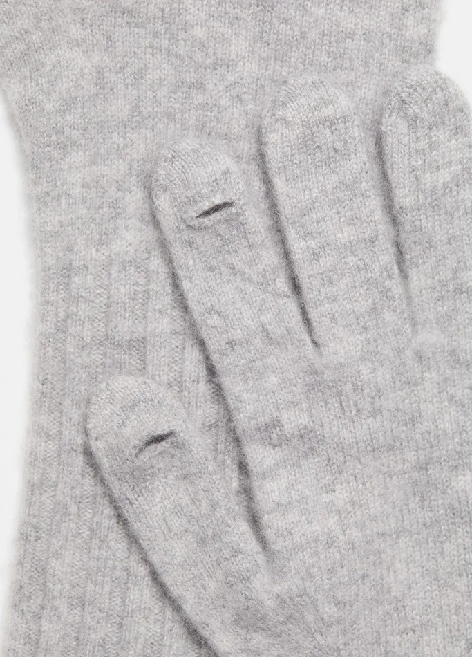 Vince Scarves Hats and Gloves Women Plush Cashmere Knit Glove Grey