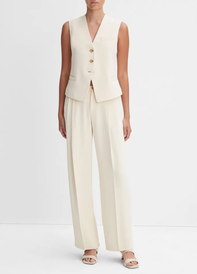 Vince Shirts and Tops Women Crepe Vest Birch