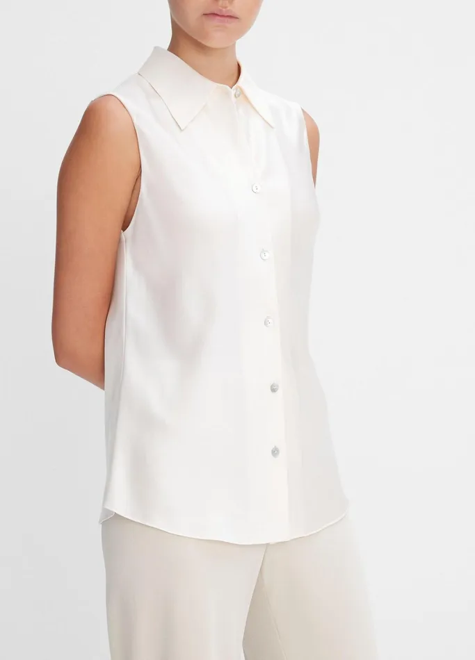 Vince Shirts and Tops Women Silk Sleeveless Bias Shirt Chiffon