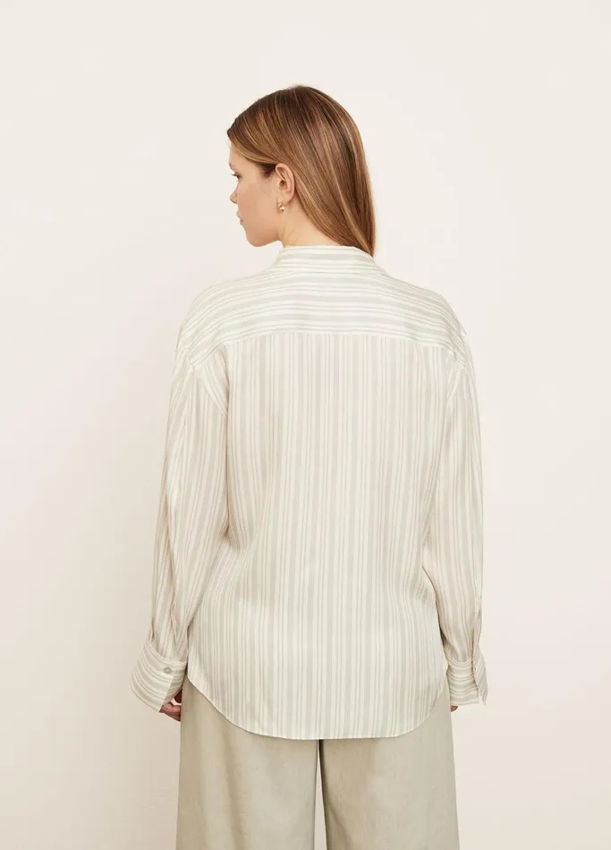 Vince Shirts and Tops Women Stripe Sculpted Long Sleeve Shirt Off White