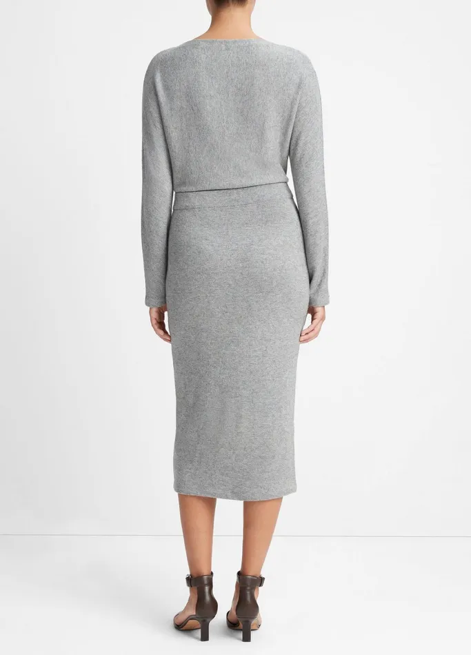 Vince Skirts Women Cozy Midi Skirt Heather Silver Dust