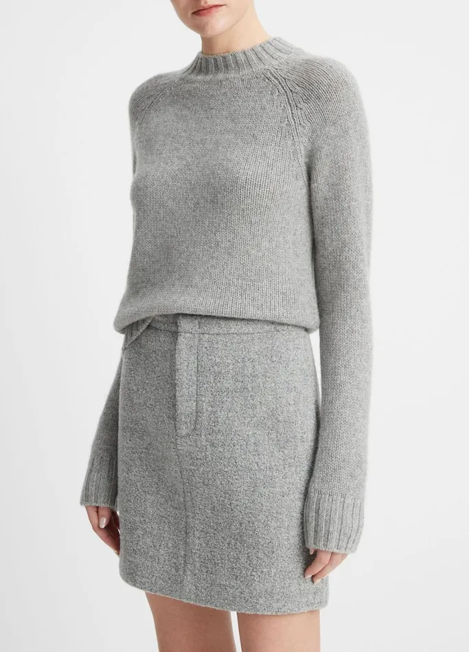 Vince Skirts Women PebbleTextured Mini Skirt Silver Dust
