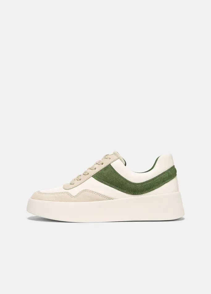 Vince Sneakers Women Warren Court Leather And Suede Sneaker Palm Leaf