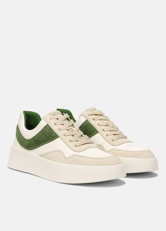 Vince Sneakers Women Warren Court Leather And Suede Sneaker Palm Leaf
