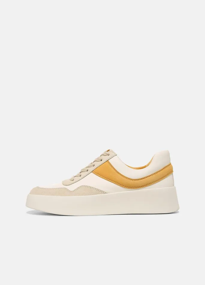 Vince Sneakers Women Warren Court Leather And Suede Sneaker Papaya