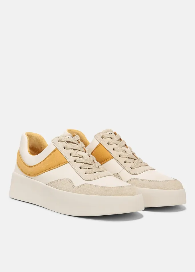 Vince Sneakers Women Warren Court Leather And Suede Sneaker Papaya