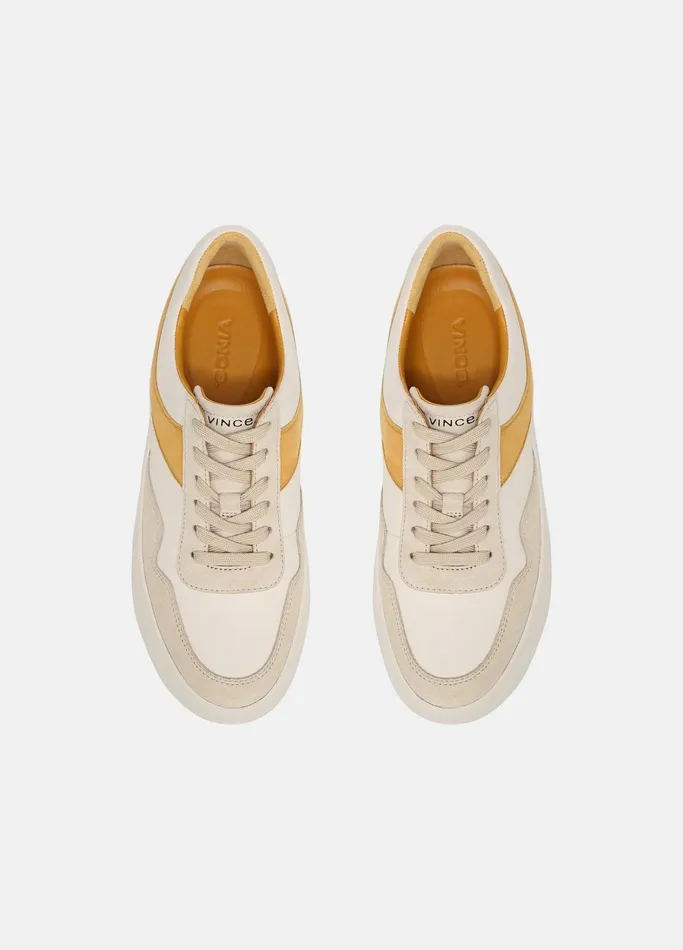 Vince Sneakers Women Warren Court Leather And Suede Sneaker Papaya