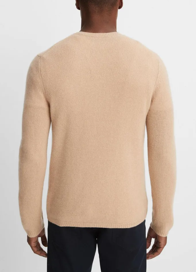 Vince Sweaters Men Cashmere Crew Neck Shirt Camel