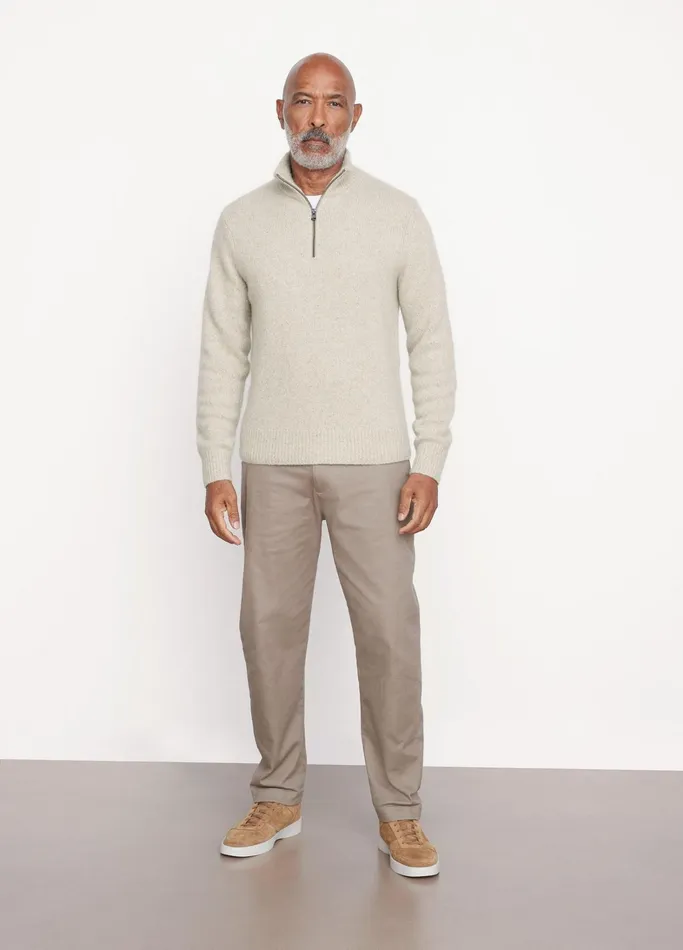 Vince Sweaters Men Donegal Cashmere QuarterZip Sweater Light Runyon