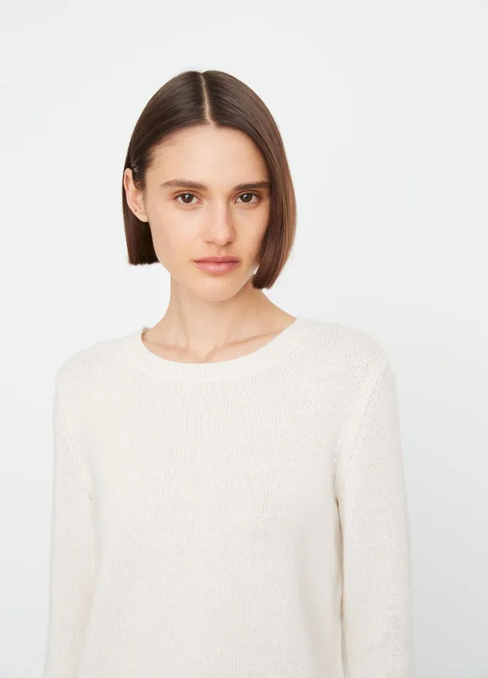 Vince Sweaters Women Cashmere Classic Crew Neck Sweater Off White