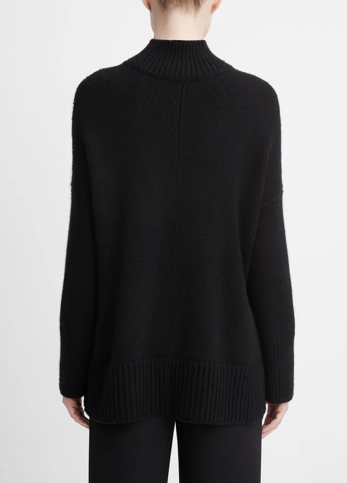 Vince Sweaters Women Wool And Cashmere Trapeze Turtleneck Sweater Black
