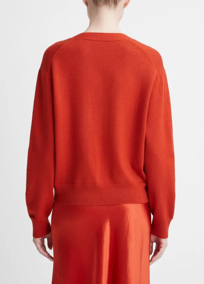 Vince Sweaters Women WoolCashmere HighButton Cardigan Vermillion