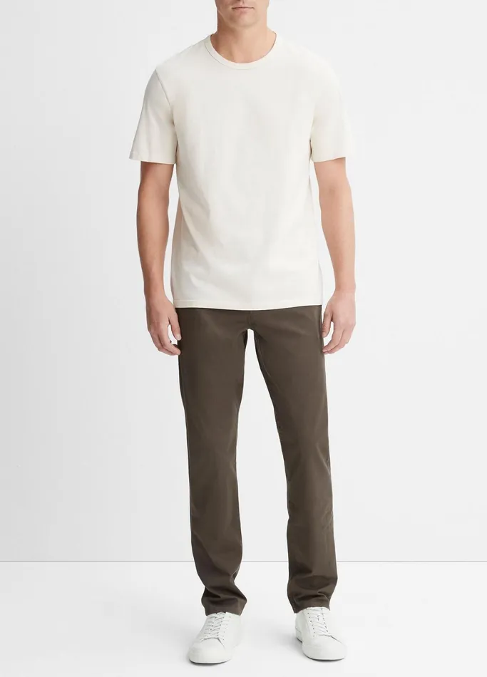 Vince TShirts and Polos Men Garment Dye ShortSleeve Crew Neck TShirt Washed Deco Cream