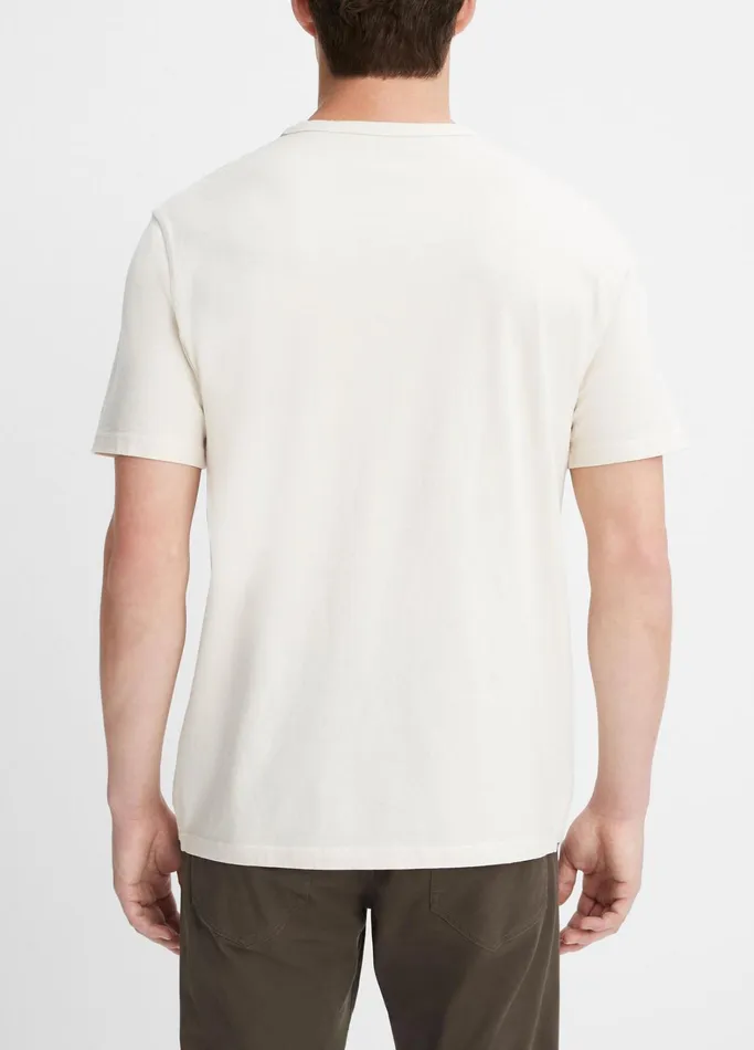 Vince TShirts and Polos Men Garment Dye ShortSleeve Crew Neck TShirt Washed Deco Cream