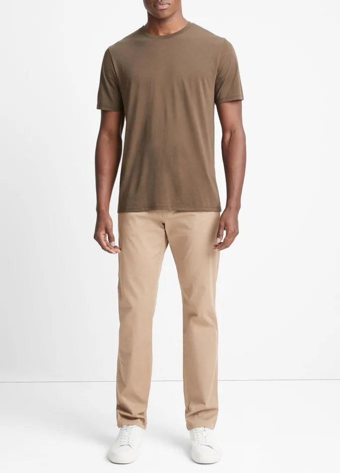 Vince TShirts and Polos Men Pima Cotton Crew Neck TShirt Olive Cove