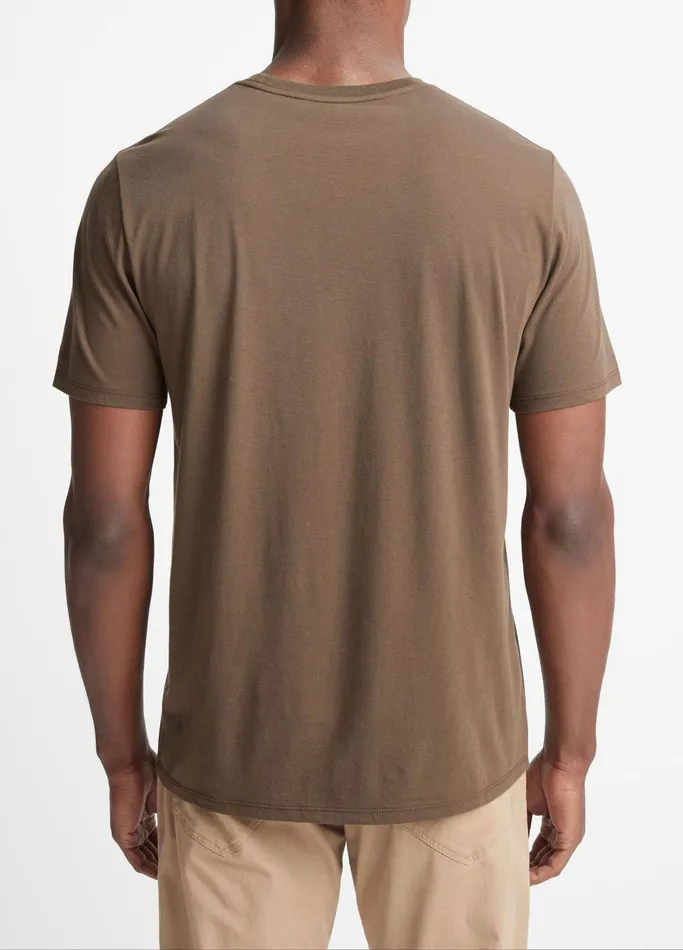 Vince TShirts and Polos Men Pima Cotton Crew Neck TShirt Olive Cove