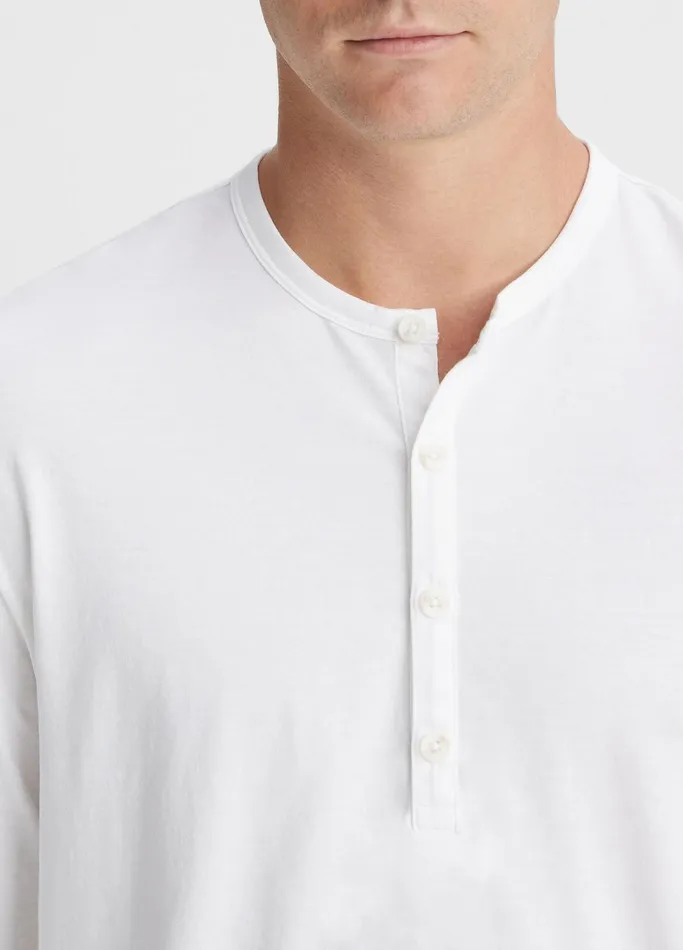 Vince TShirts and Polos Men Pima Cotton LongSleeve Henley Optic White