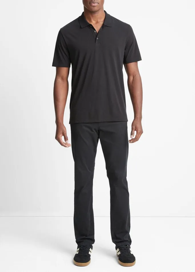 Vince TShirts and Polos Men Pima Cotton ShortSleeve Polo Shirt Black
