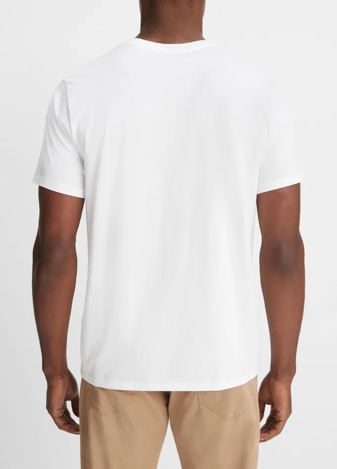 Vince TShirts and Polos Men Pima Cotton VNeck TShirt Optic White
