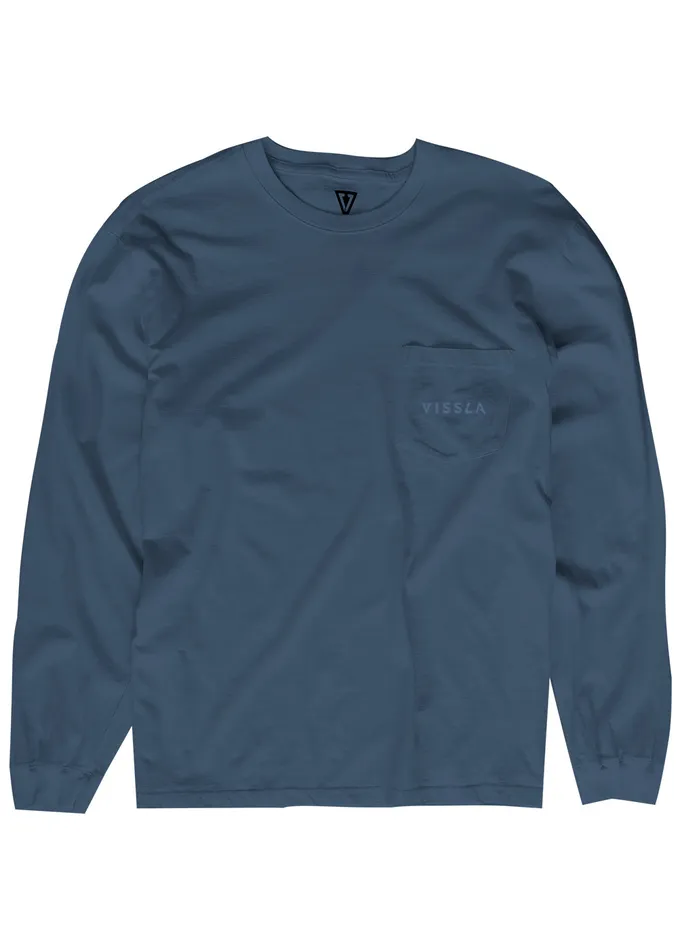 Vintage Vissla Premium Ls Pkt Tee Slate Men Long Sleeve Tees Vissla