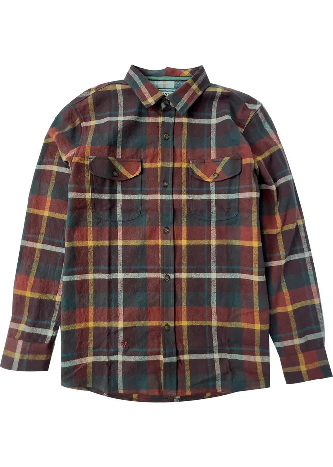 Vissla Shirts and Flannels Men Creators Eco Ls Flannel Fired Brick