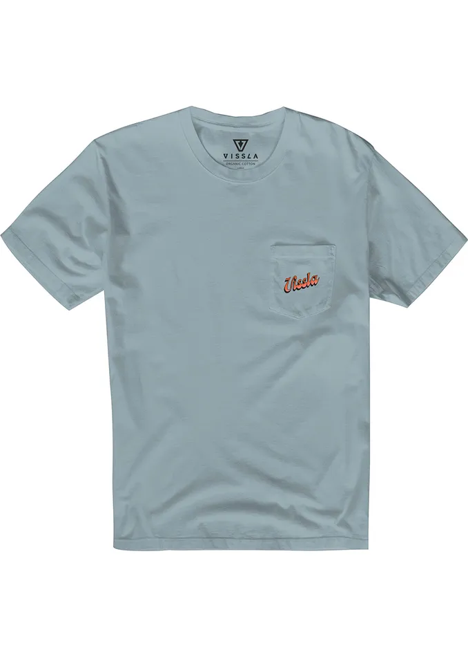 Vissla Sunset Shadow Premium Pkt Tee Chambray Men Premium Tees