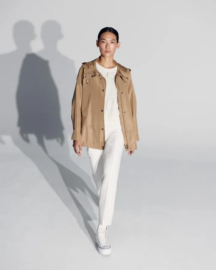Water Repellent Parka In 100 Mulberry Silk Beige Women Akris Jackets