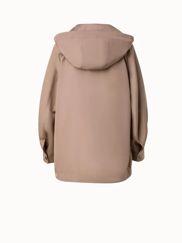 Water Repellent Parka In 100 Mulberry Silk Beige Women Akris Jackets