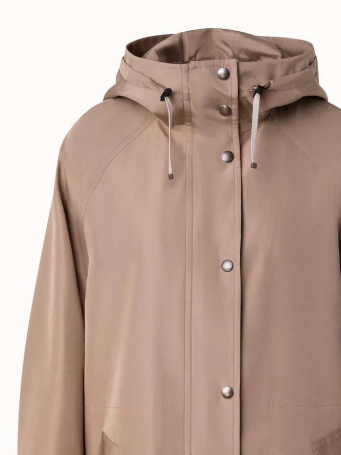 Water Repellent Parka In 100 Mulberry Silk Beige Women Akris Jackets
