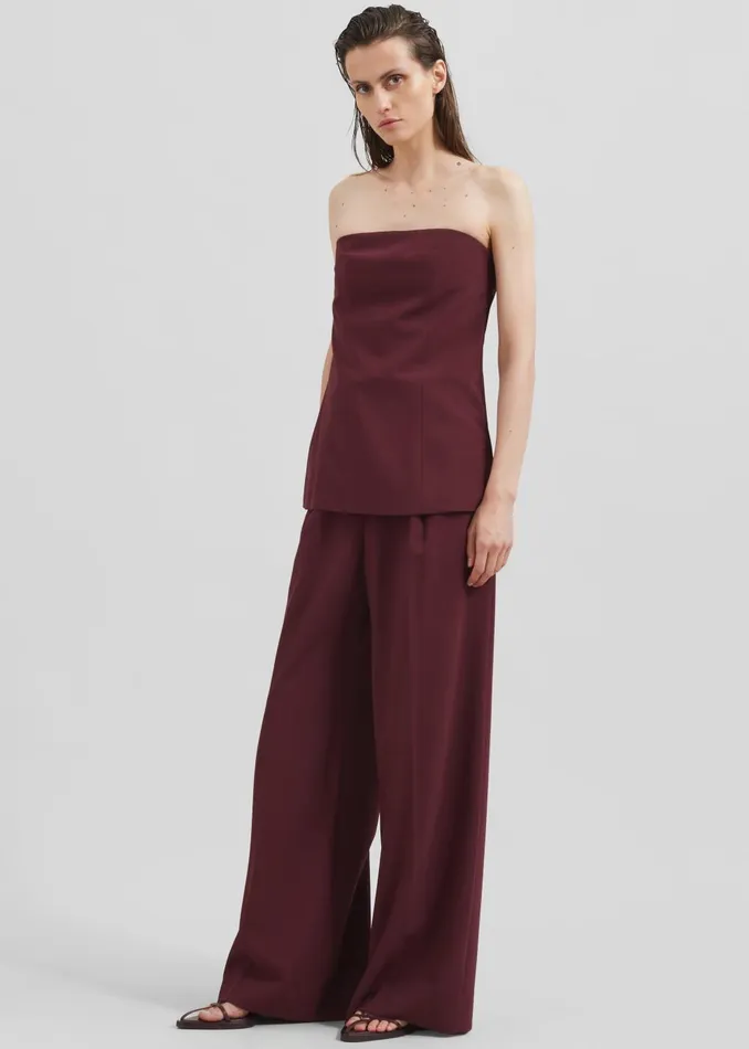 Women Abbie Strapless Top 8211 Burgundy The Frankie Shop Tops