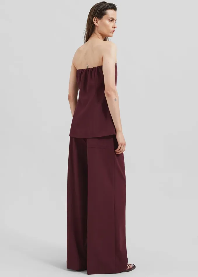 Women Abbie Strapless Top 8211 Burgundy The Frankie Shop Tops