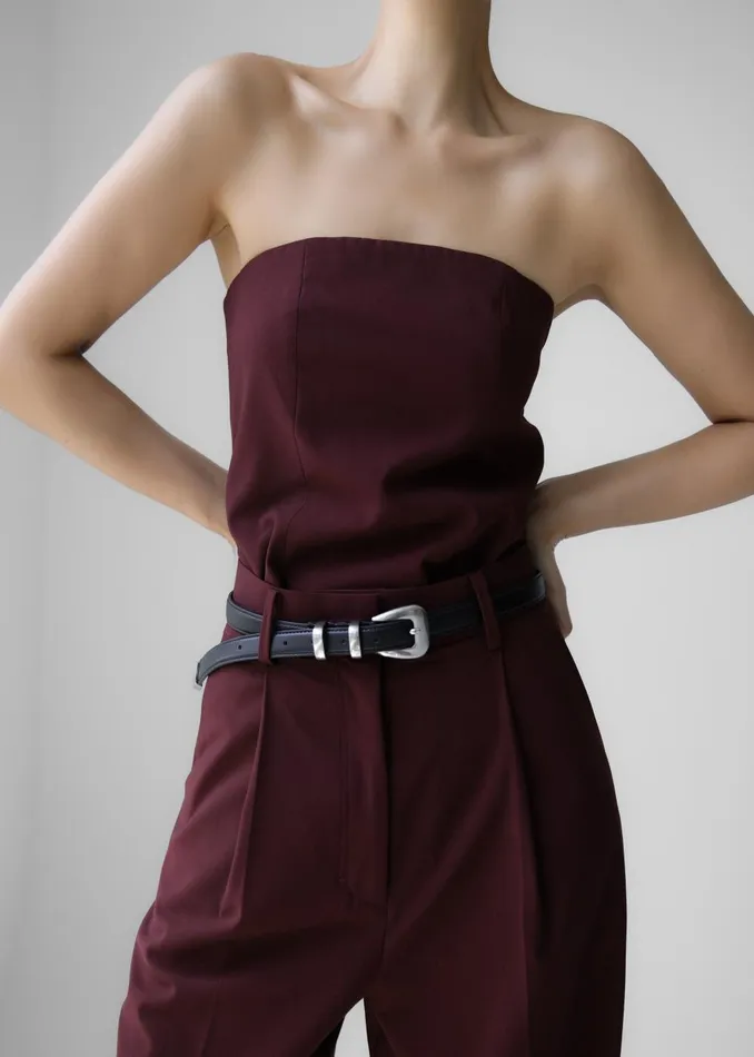 Women Abbie Strapless Top 8211 Burgundy The Frankie Shop Tops
