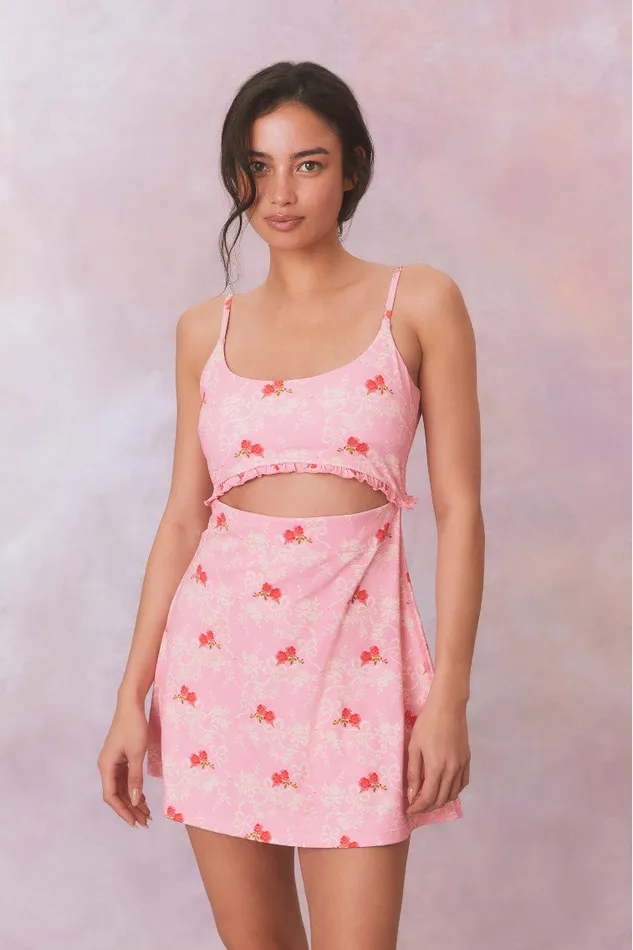 Women Active LoveShackFancy Astoria Printed Active Dress Rosy Romance