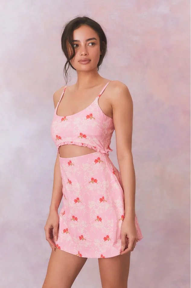 Women Active LoveShackFancy Astoria Printed Active Dress Rosy Romance