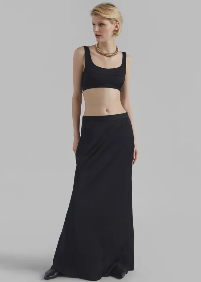 Women Ada Satin Skirt 8211 Black The Frankie Shop Bottoms