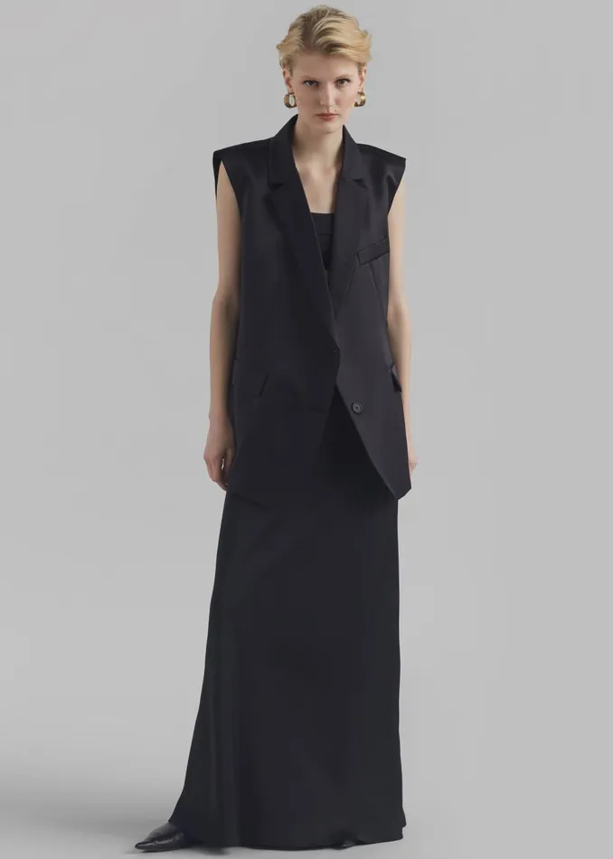 Women Ada Satin Skirt 8211 Black The Frankie Shop Bottoms